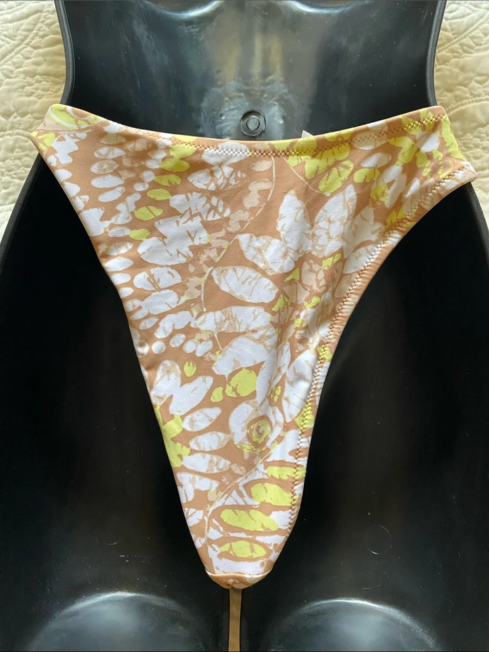 aerie Mix and  Match Floral Print  floral tan caramel yellow Bikini Bottom